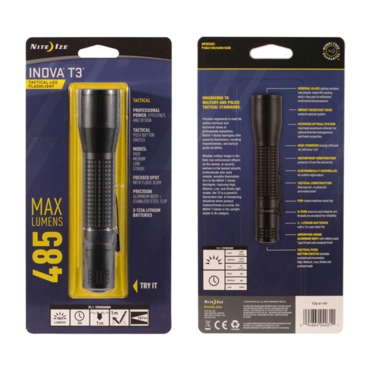 Nite Ize Linterna De Mano Táctica Inova T3 Led