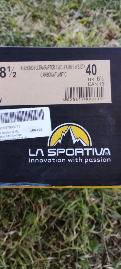 La Sportiva Ultra Raptor Ii Mid Leather Gtx Woman Carbon/Atlantic